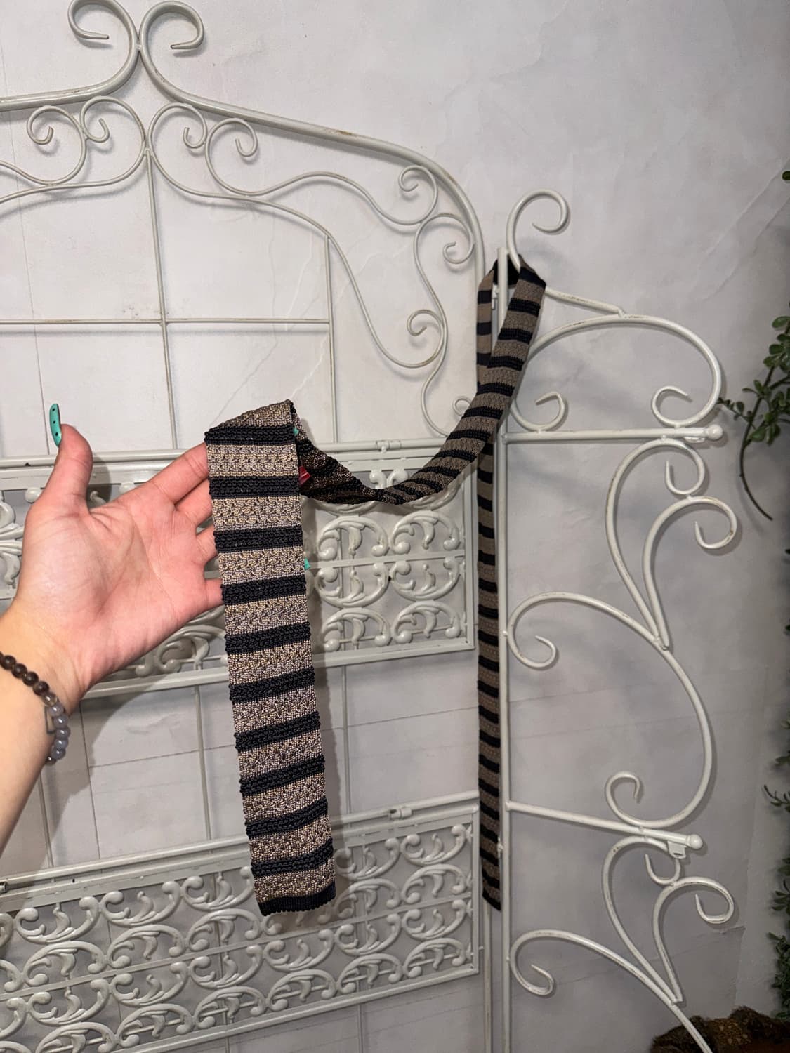 Kenzo brown stripe silk knit tie  상품이미지2