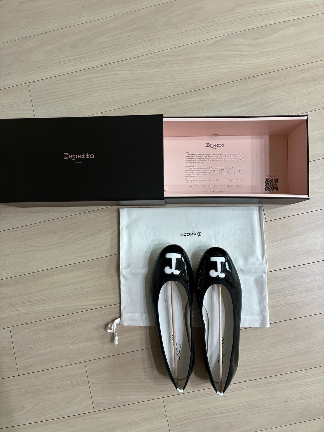 [세제품] 레페토 Grenadine r로고 에나멜 플랫 (38.5) 상품이미지1