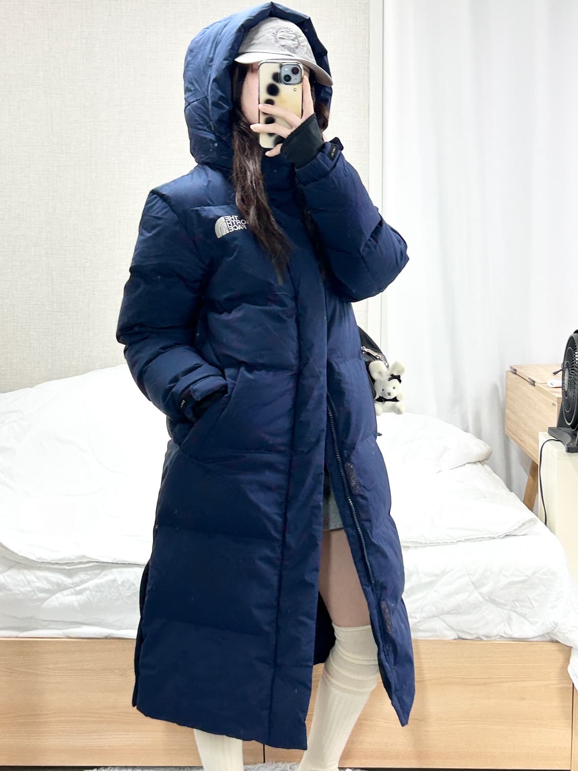 노스페이스 익스플로링 네이비 덕다운 롱패딩 상품이미지3