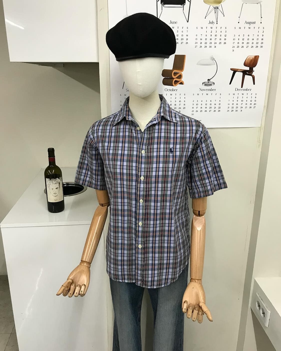 폴로 로고 체크 반팔 셔츠 상품이미지4