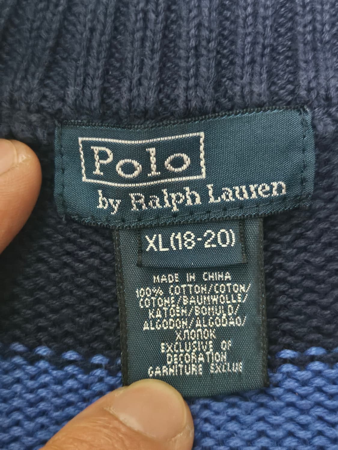 폴로랄프로렌 빅스트라이프 풀집업 니트 스웨터 여성 M 상품이미지3