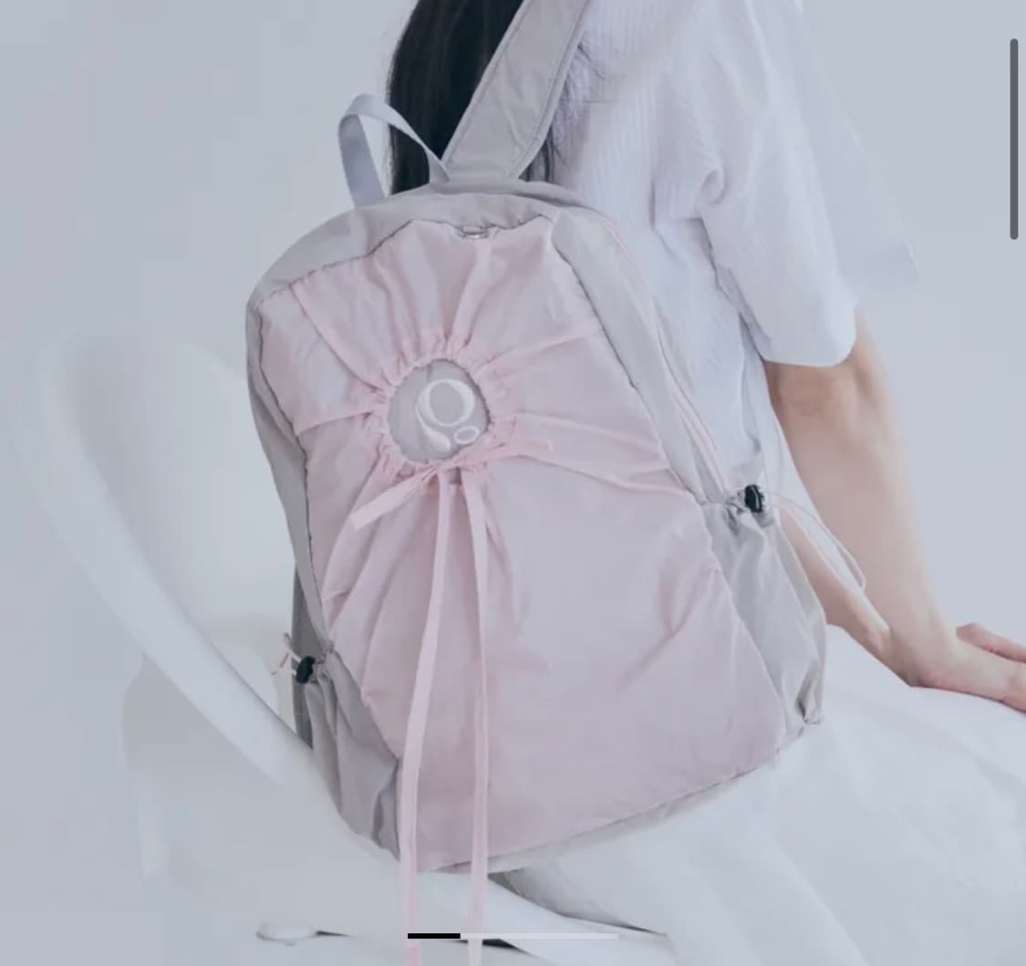 포이에 백팩 핑크 그레이 새상품급 판매 상품이미지1