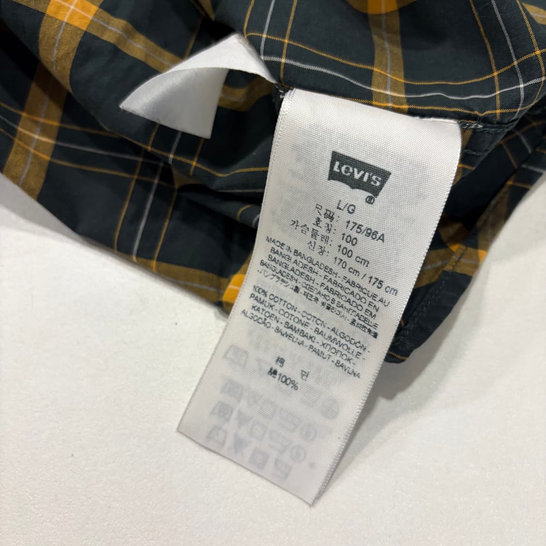 [L] 리바이스 투포켓 스탠다드핏 블랙/옐로우 체크 셔츠 D704 상품이미지7