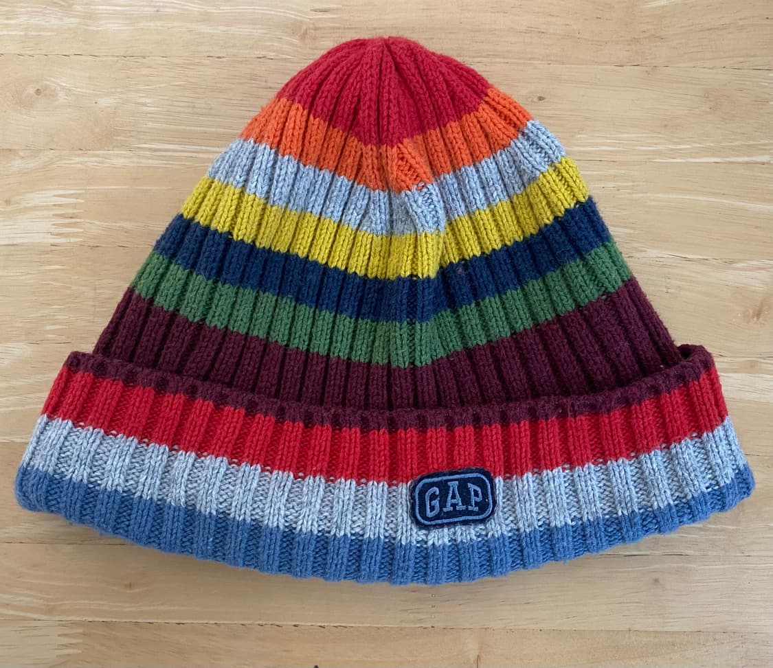 빈티지 갭 멀티컬러 무지개 스트라이프 비니 상품이미지1