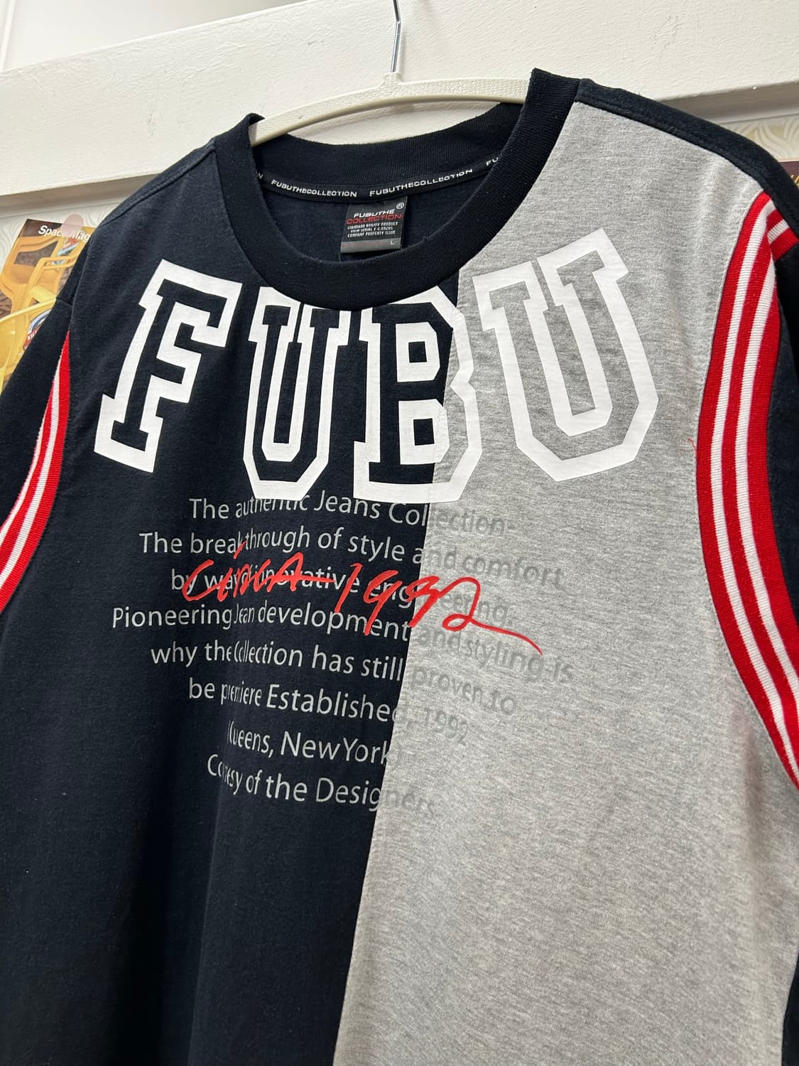 FUBU Y2K 빅로고 반팔 티셔츠 블록코어 스트릿룩 상품이미지2