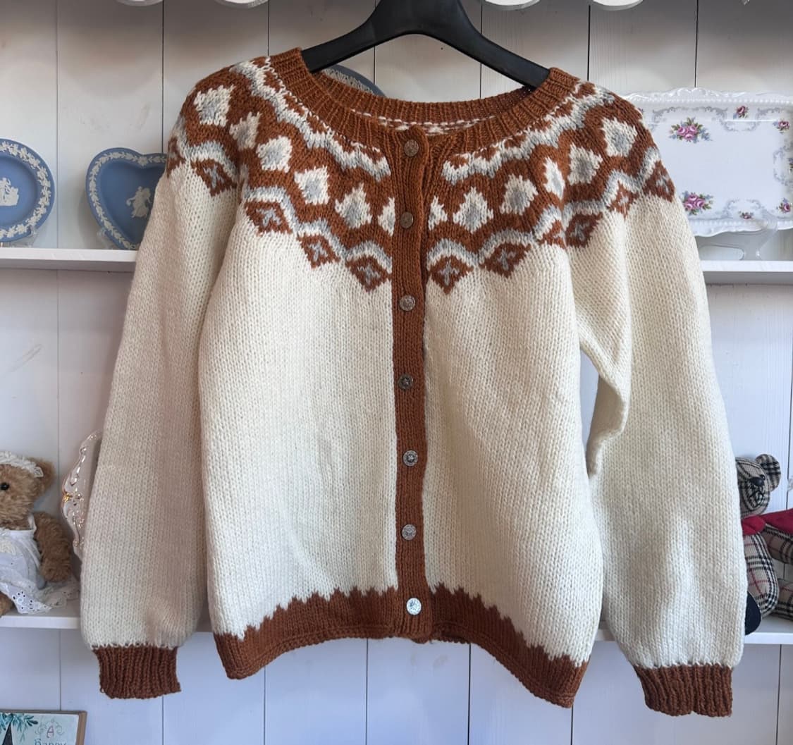 빈티지 패턴 울 가디건 상품이미지1