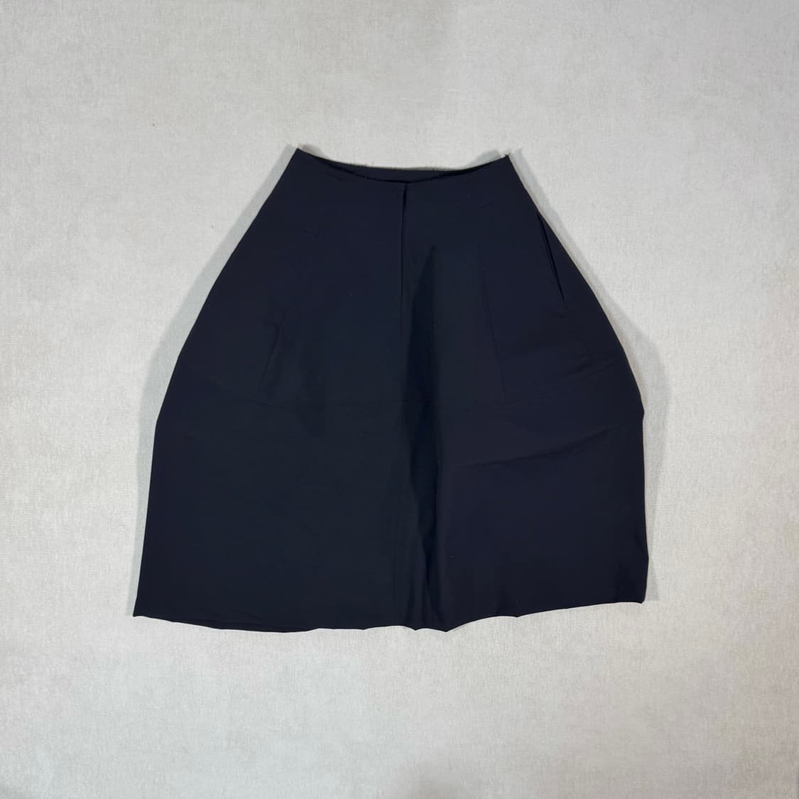 3D Panel Wool Midi Navy Skirt 상품이미지3