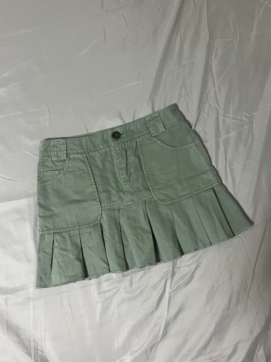 ✨vintage mint pleats skirt y2k 프레피 하이틴 상품이미지2