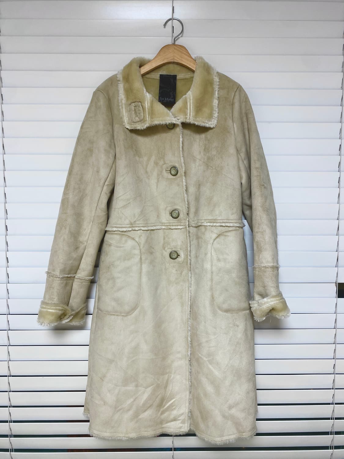 일본 빈티지 아이보리 롱무스탕 상품이미지5