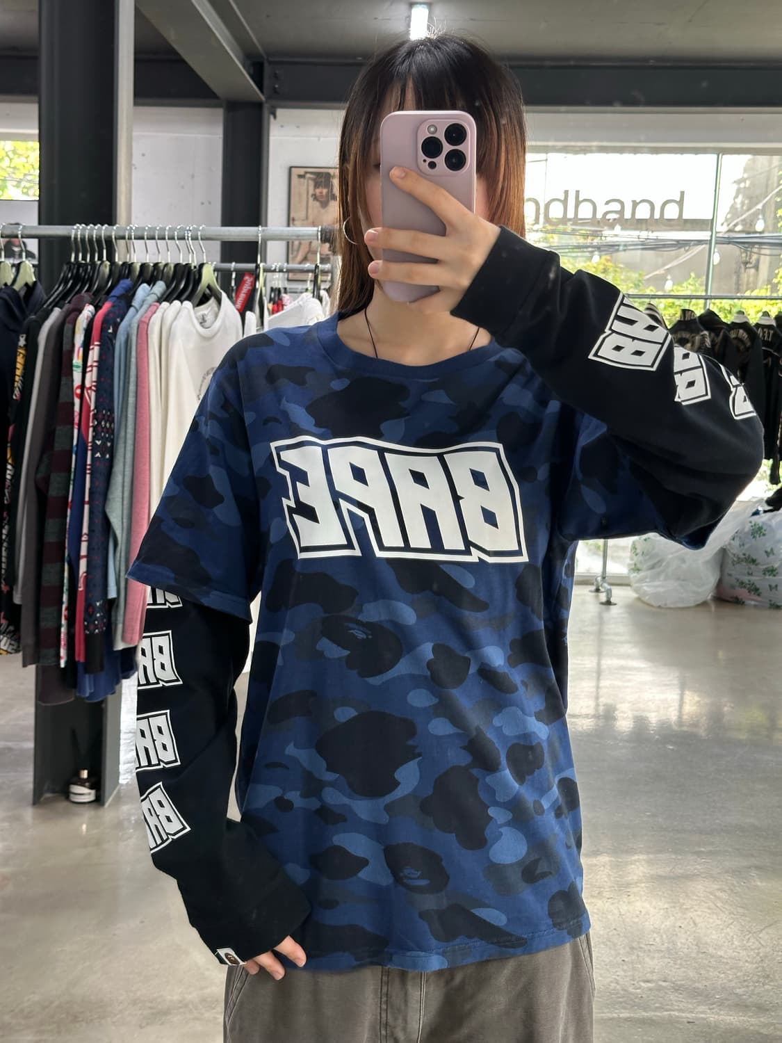 베이프 청계 컬러카모 레이어드 긴팔티 상품이미지1