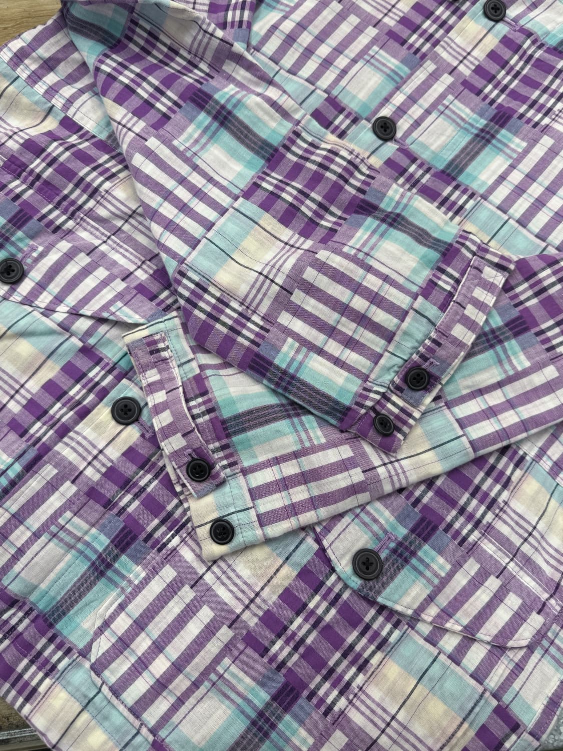 글로벌 워크 퍼플 체크 후드 파카 상품이미지6