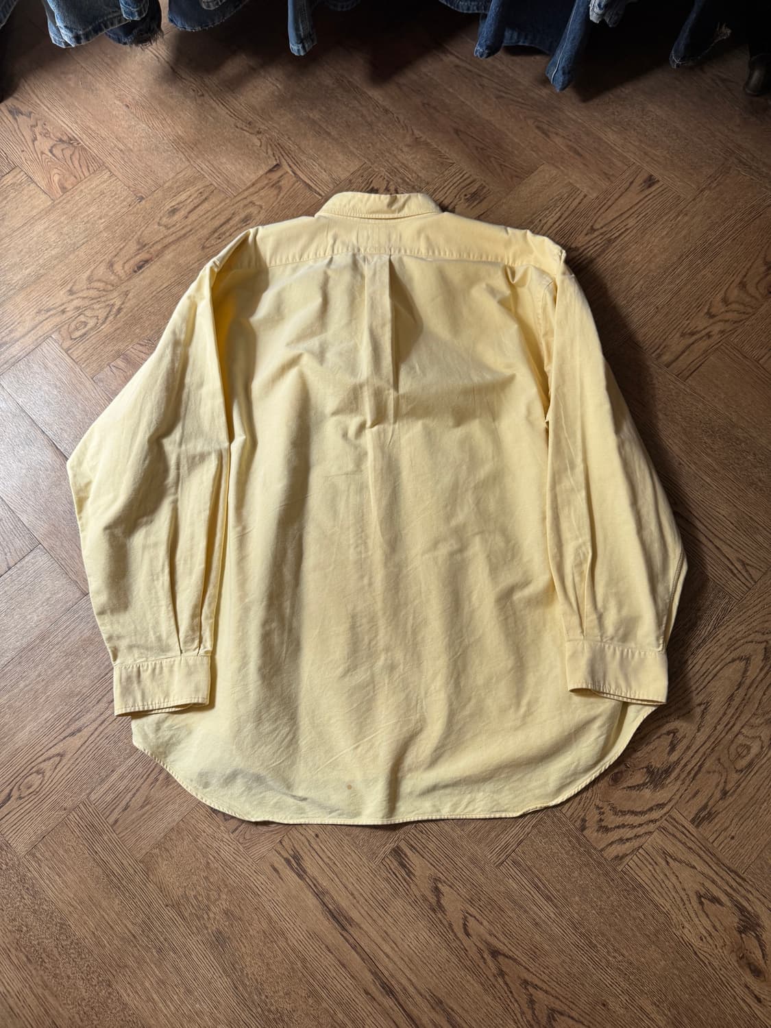 [XL]90s 폴로 랄프로렌 BIG SHIRT 라이트옐로우 옥스포드 셔츠 상품이미지7