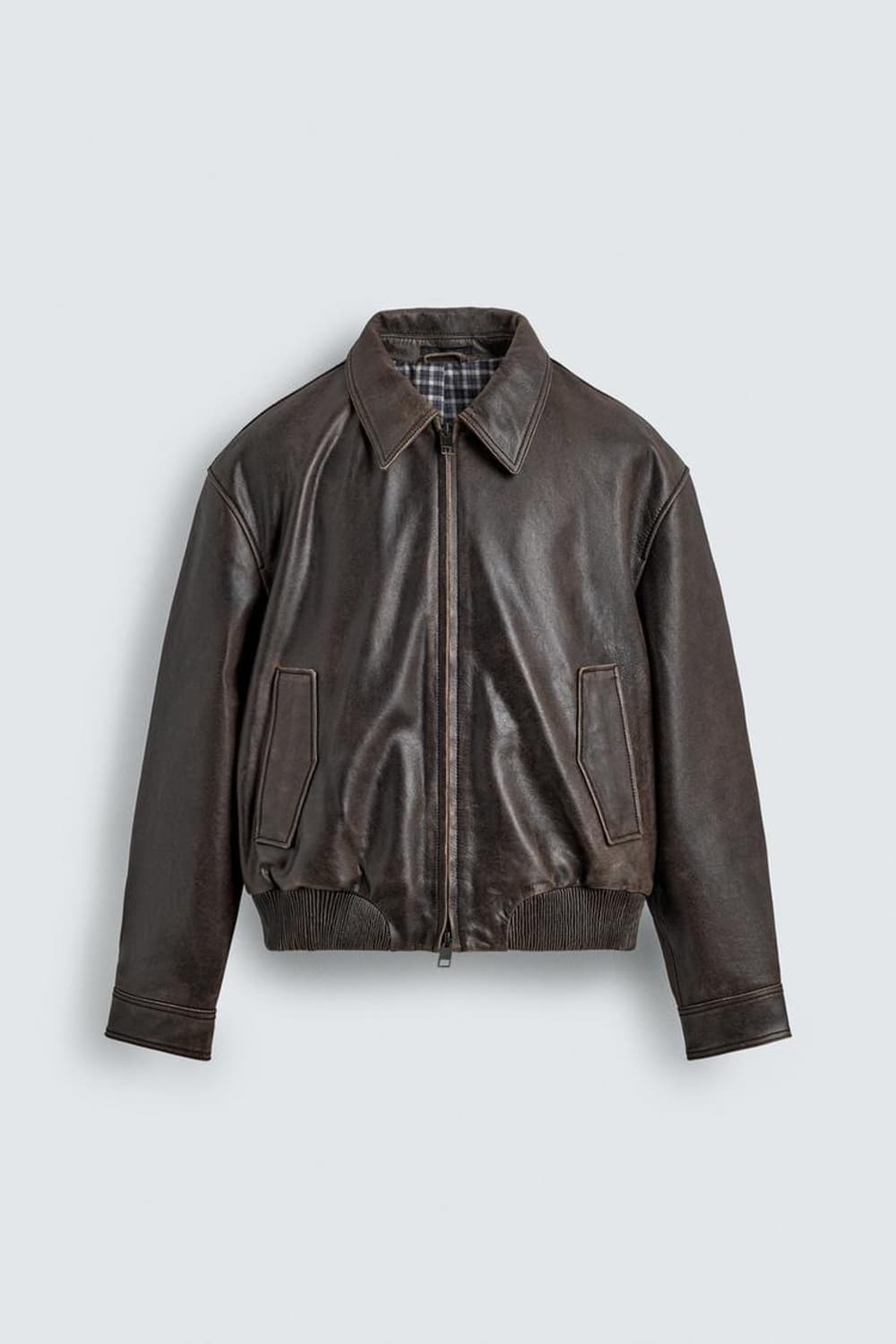 (구매) 자라 가죽 워싱 봄버/자라 가죽자켓 상품이미지1