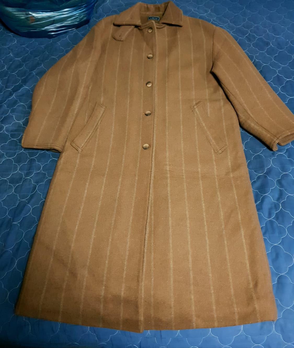 비에이블투 스트라이프 울 발마칸 코트 브라운 (F) 상품이미지1