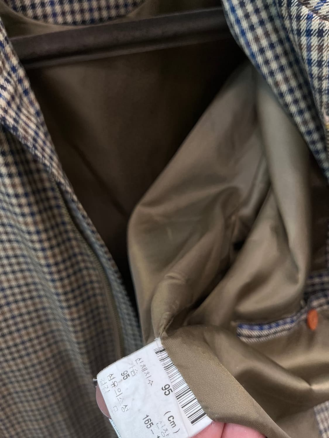 95-100) 입생로랑 건체크 블루종 자켓  상품이미지9