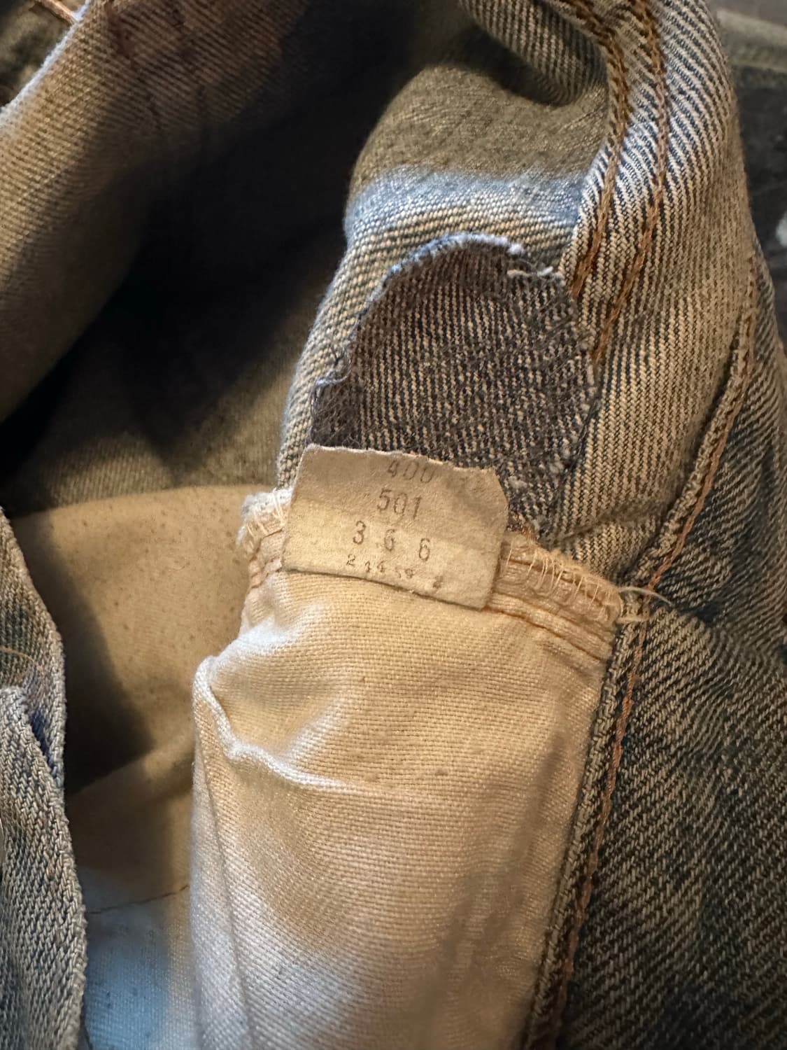 70s USA 빈티지 리바이스 501 6전기 셀비지 데님 팬츠 상품이미지10