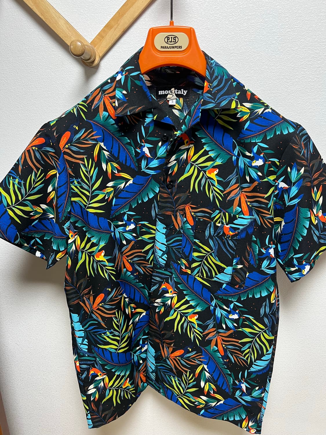 모니탈리 하와이안 캠프 셔츠 (블루,블랙 컬러) S사이즈 상품이미지1