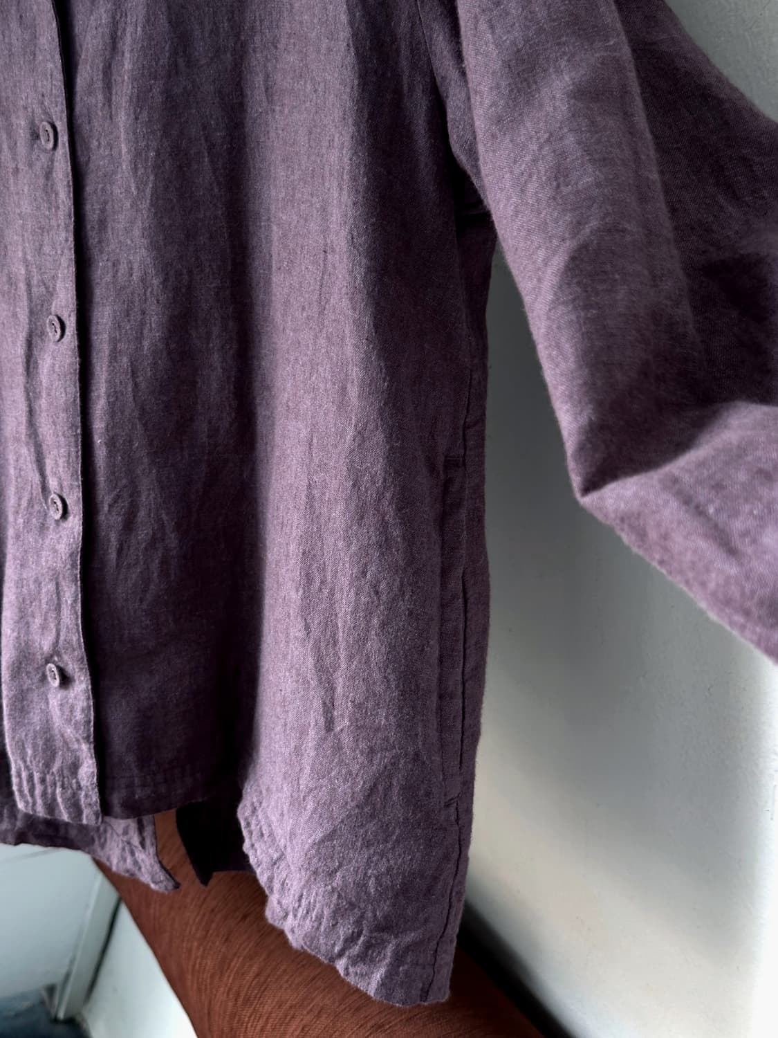 Wide silhouette rough cotton linen hood  상품이미지3