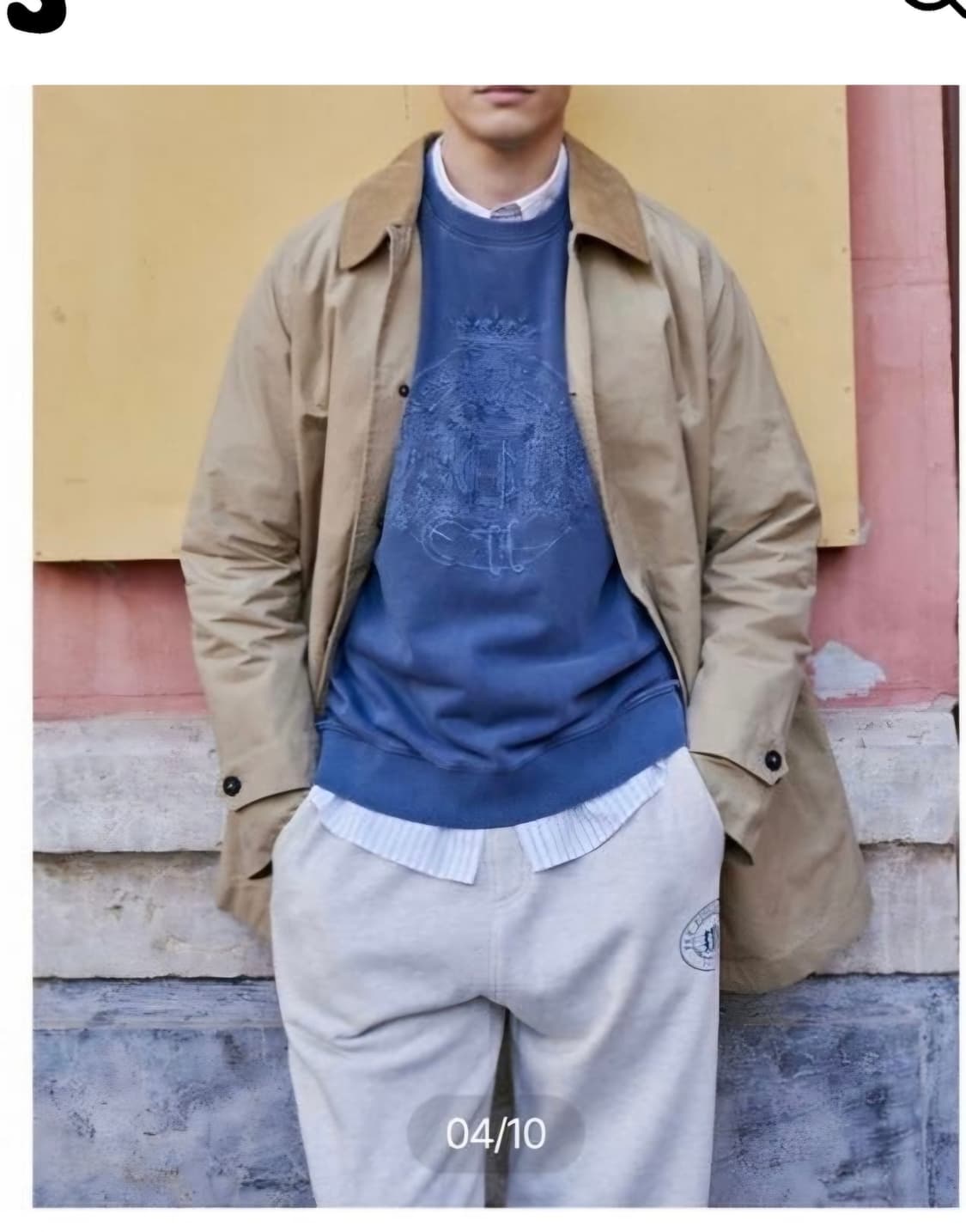 (23년) 헨리코튼 클래식 베이지 코트 남성 50 싱글코트 상품이미지2