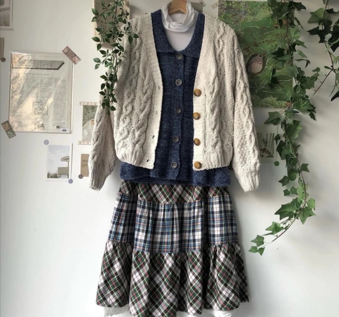 코코모리 빈티지 모리걸 스커트 갸루 라떼갸루 리즈리사 엑시즈팜 상품이미지1