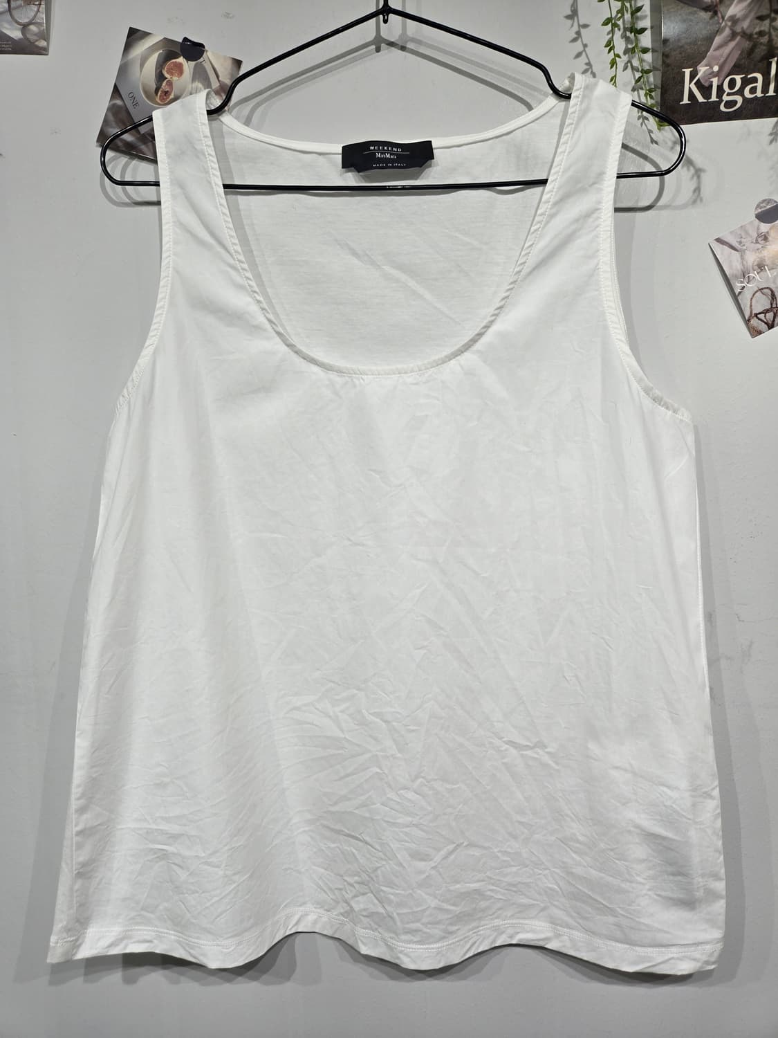 막스마라 화이트 롱 나시 슬리브리스 탑 상품이미지3