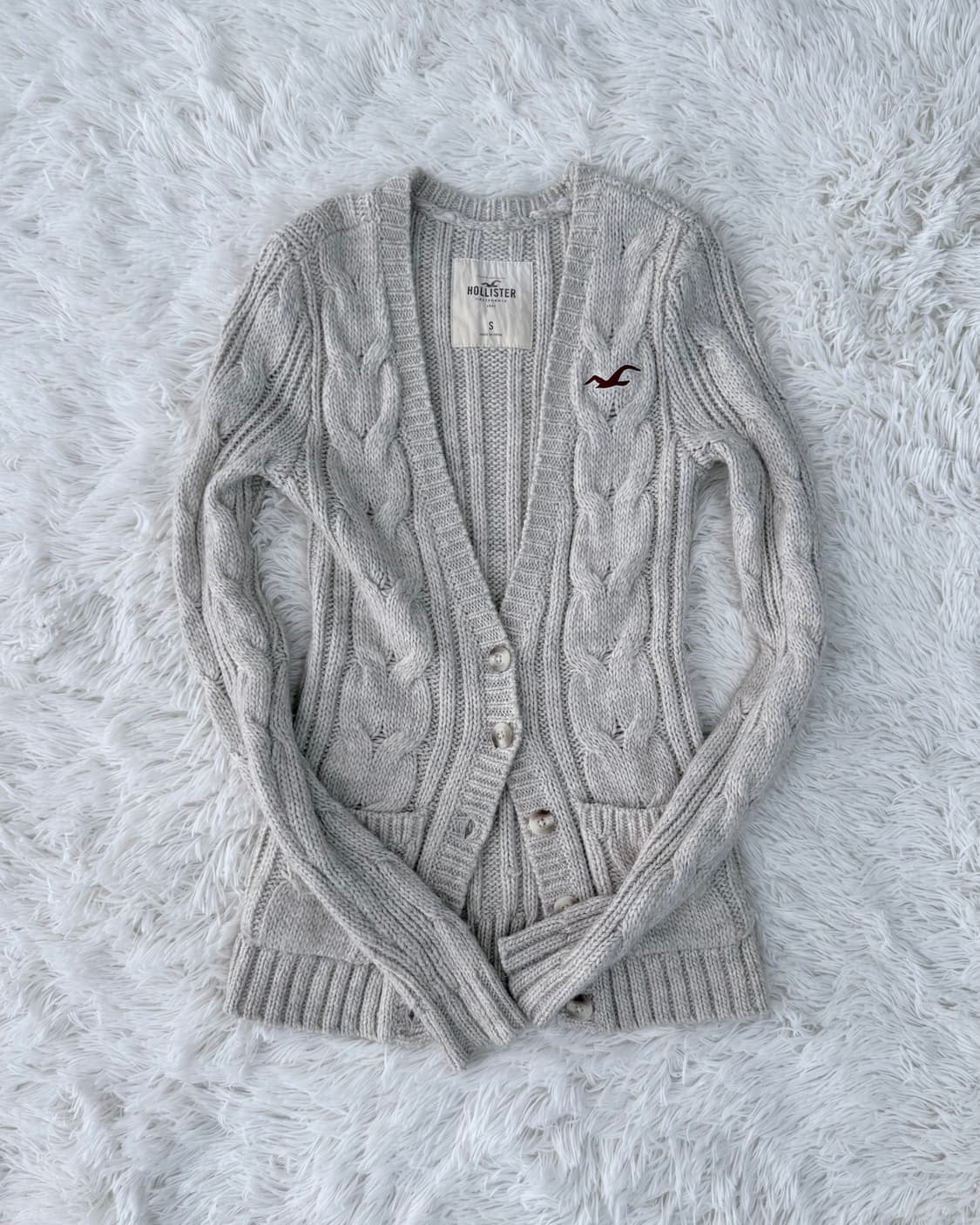 홀리스터 베이지 니트 가디건 상품이미지1