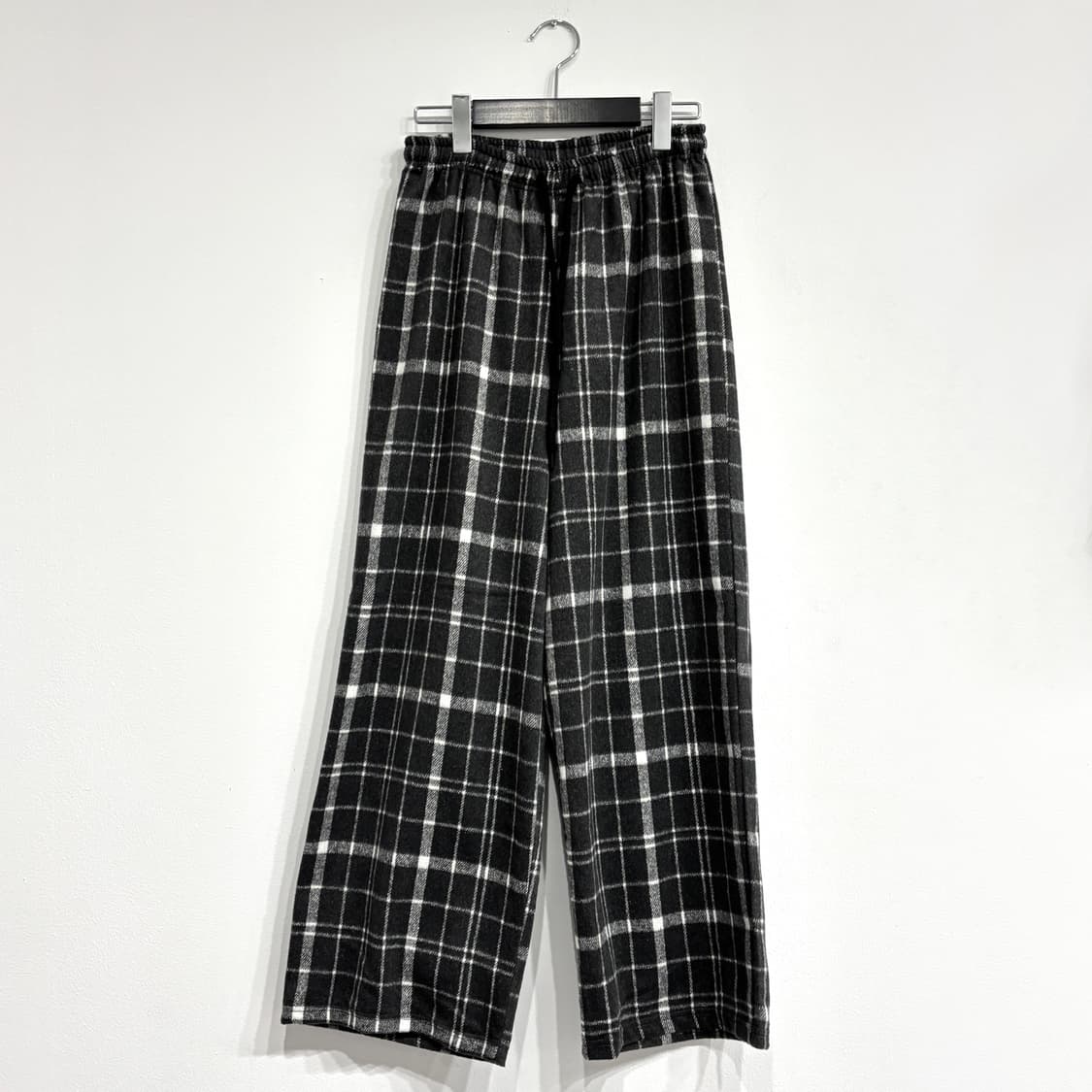 [새상품] 겉기모 체크 와이드 밴딩팬츠 상품이미지3