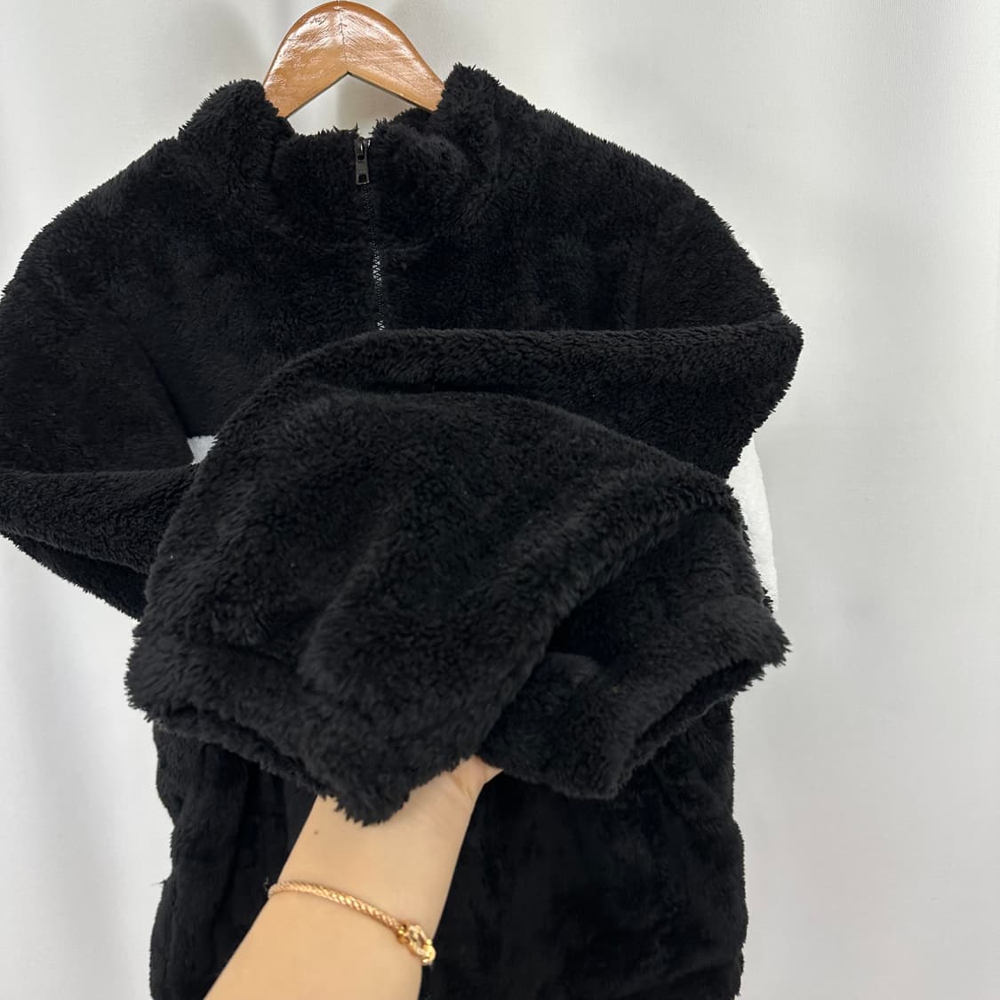   ACLOWN 남자 퍼 집업자켓 블랙 M 상품이미지6