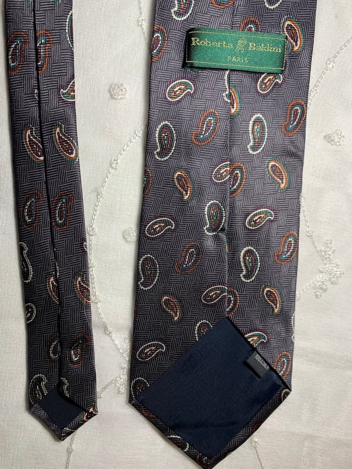 페이즐리 패턴 실크 넥타이 상품이미지2