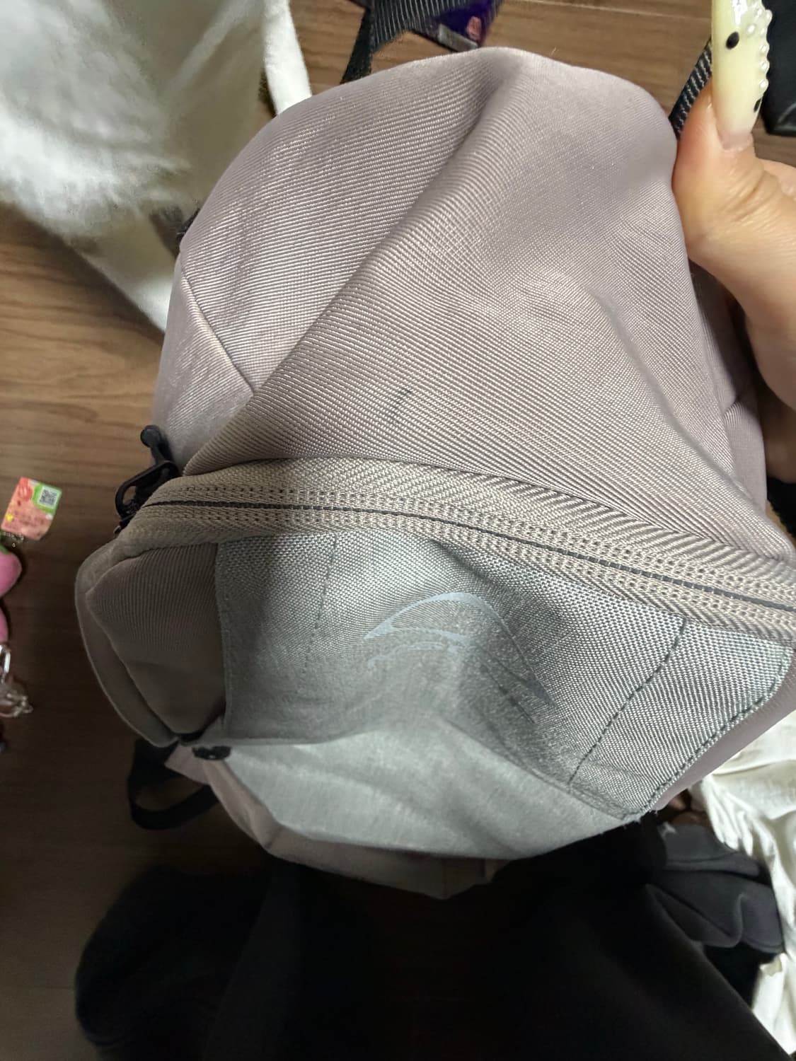 미스치프 롬버스 백팩 핑크그레이 상품이미지4