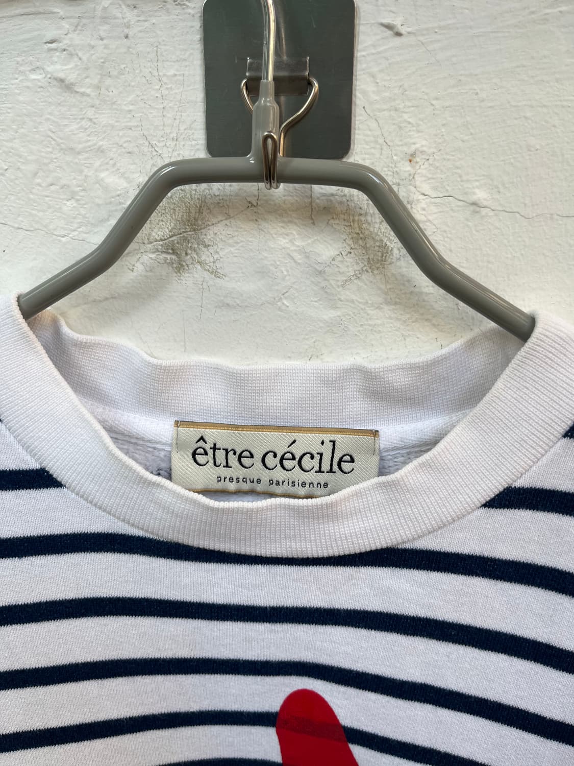 etre cecile 불독 프린팅 스트라이프 스웨트 셔츠 M 상품이미지2