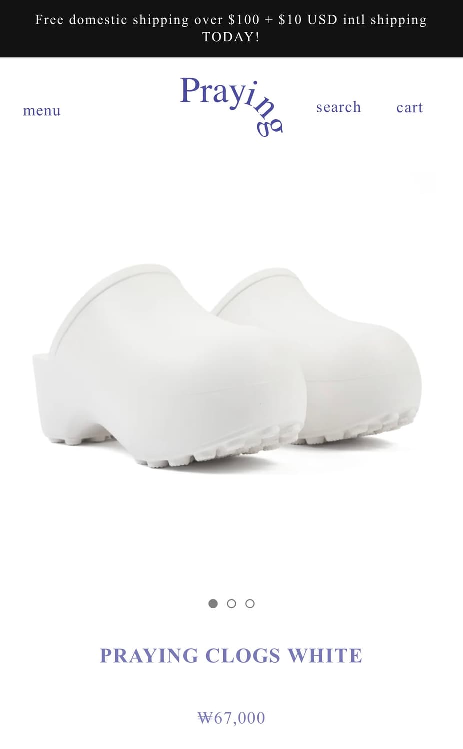 (가격내림x)Praying clogs size 8 프레잉 클로그 화이트 상품이미지1