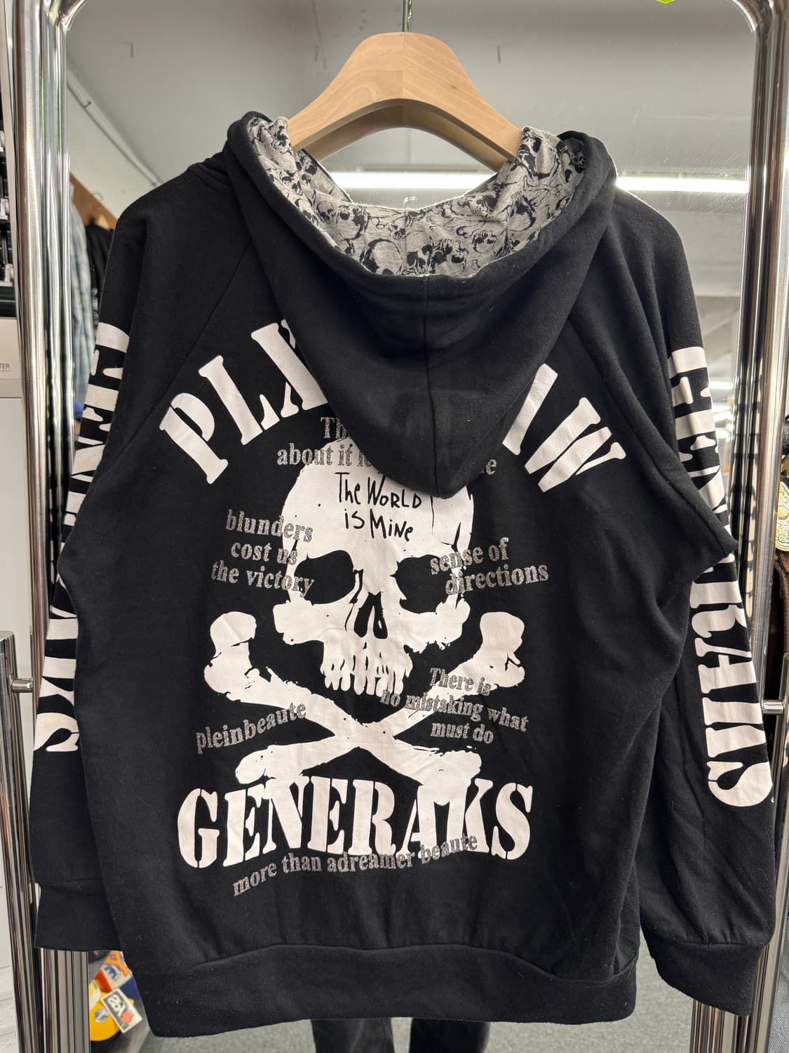 japanese vintage 스컬프린팅 후드 집업 상품이미지5