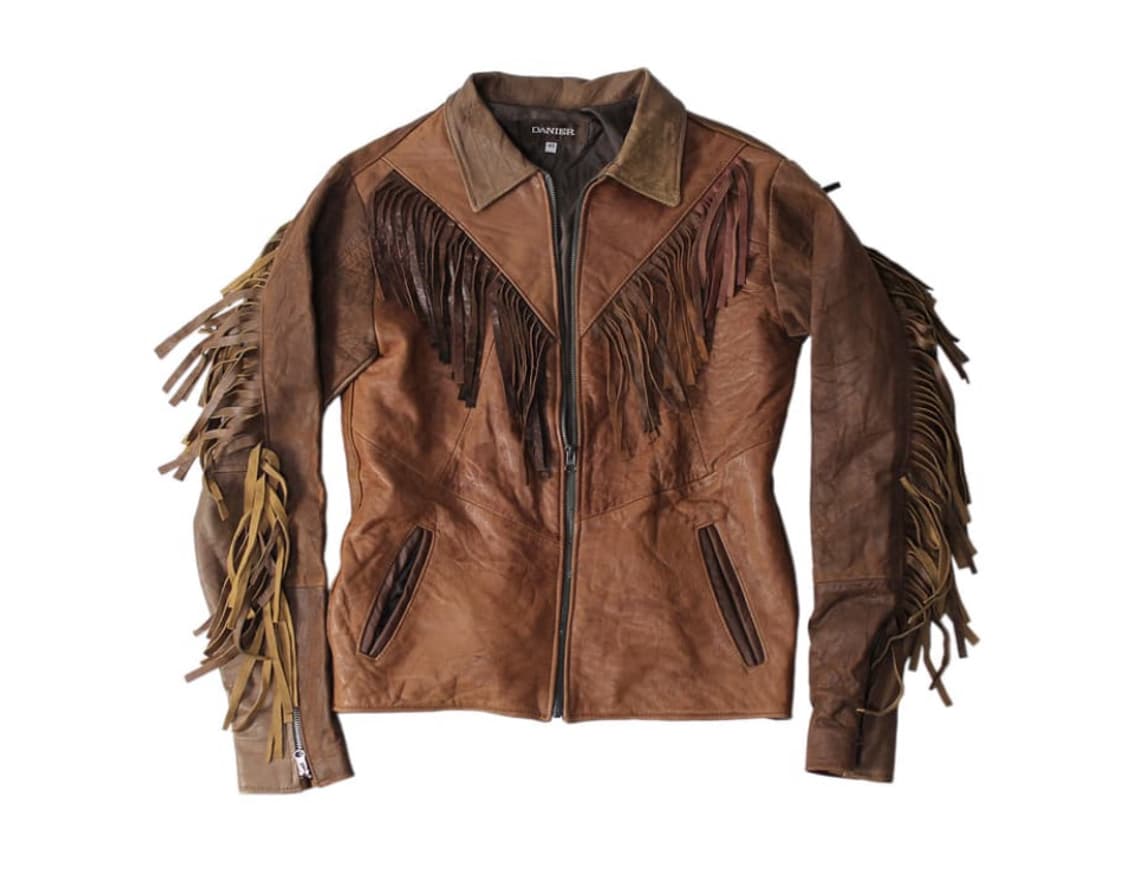 90s USA Danier 웨스턴 레더자켓 프린지 자켓 상품이미지1