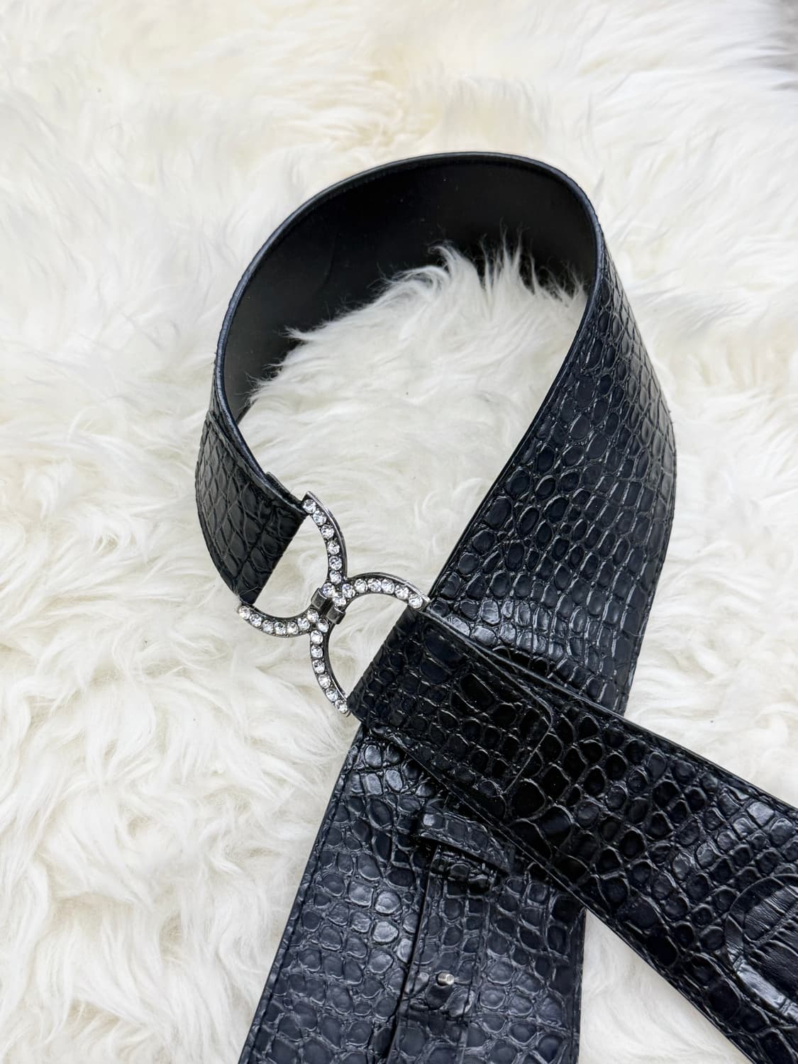 락시크 큐빅 와이드 벨트 상품이미지5