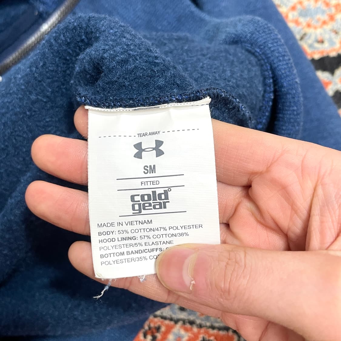 언더아머 블루 기모 후드집업 여성S 상품이미지5