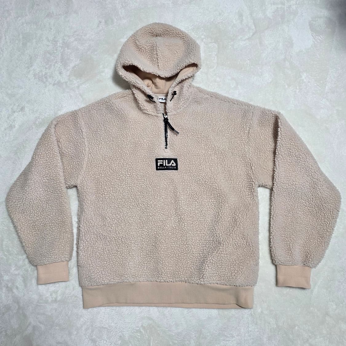 (L)휠라 뽀글이 플리스 후드티 상품이미지1