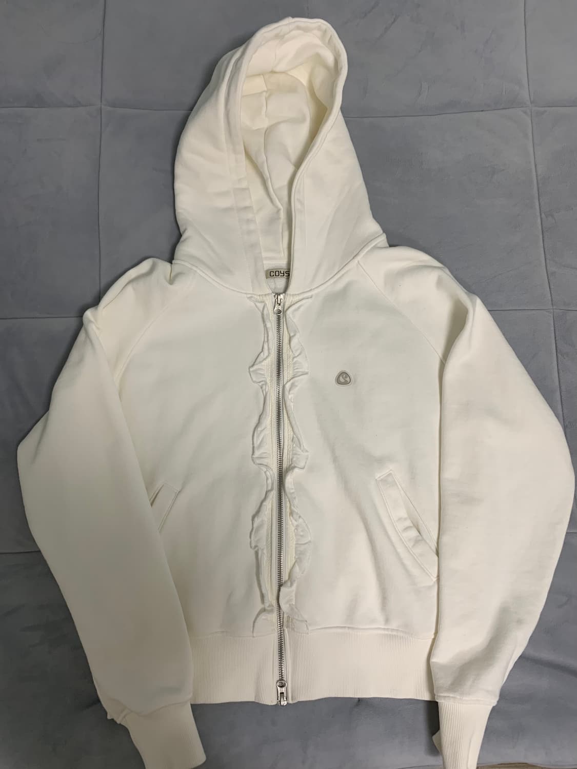 코이세이오 러플 레이스 후드집업 화이트 ruffle lace hood 상품이미지2