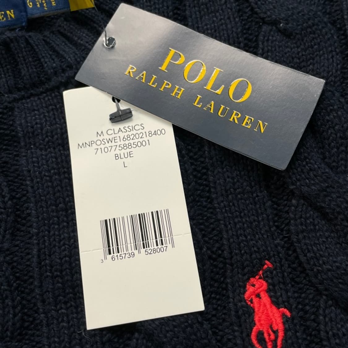 100 폴로 신형 꽈배기 니트 새상품   상품이미지3