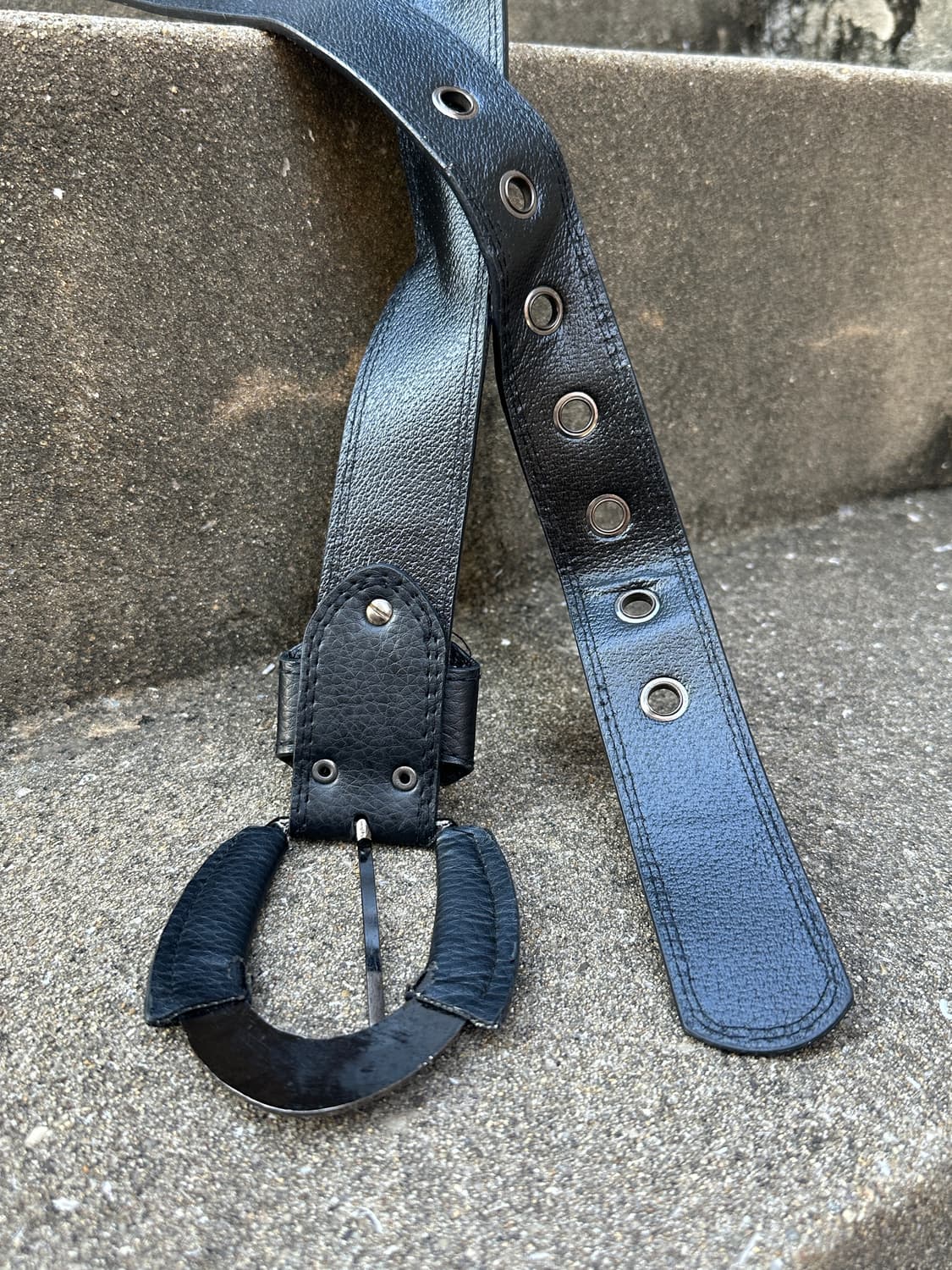 Vintage big buckle biz point belt 상품이미지4