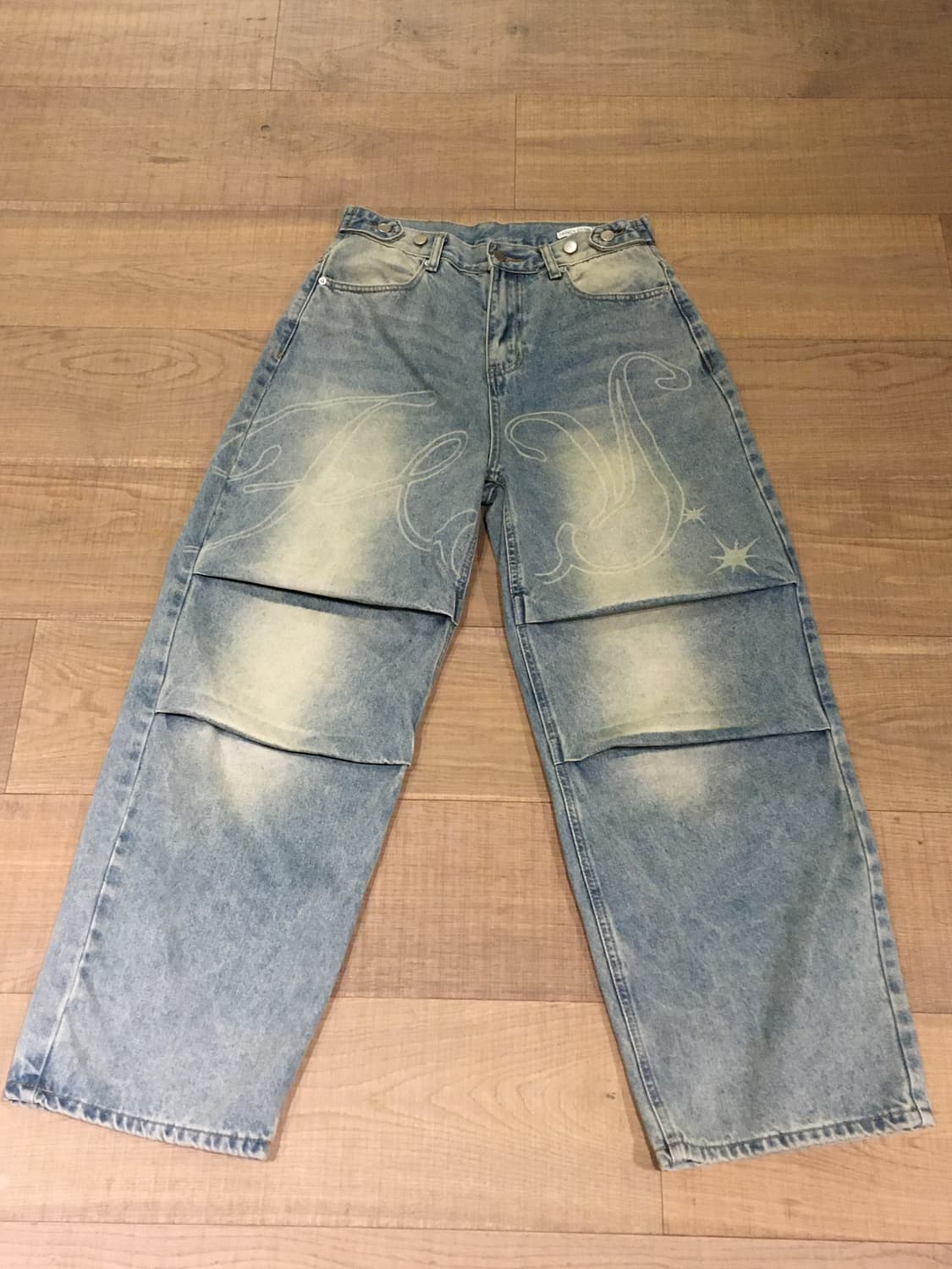 팬시클럽 엔젤 빈티지 워싱 핀턱팬츠 Blue 상품이미지2