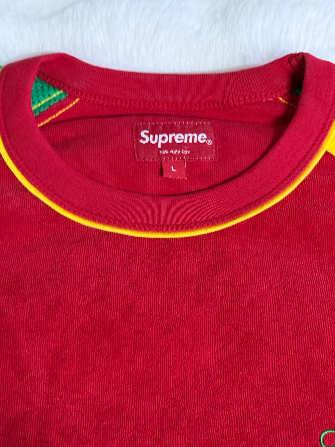 [L] 슈프림 23SS 테리 래글런 티셔츠 레드 상품이미지3