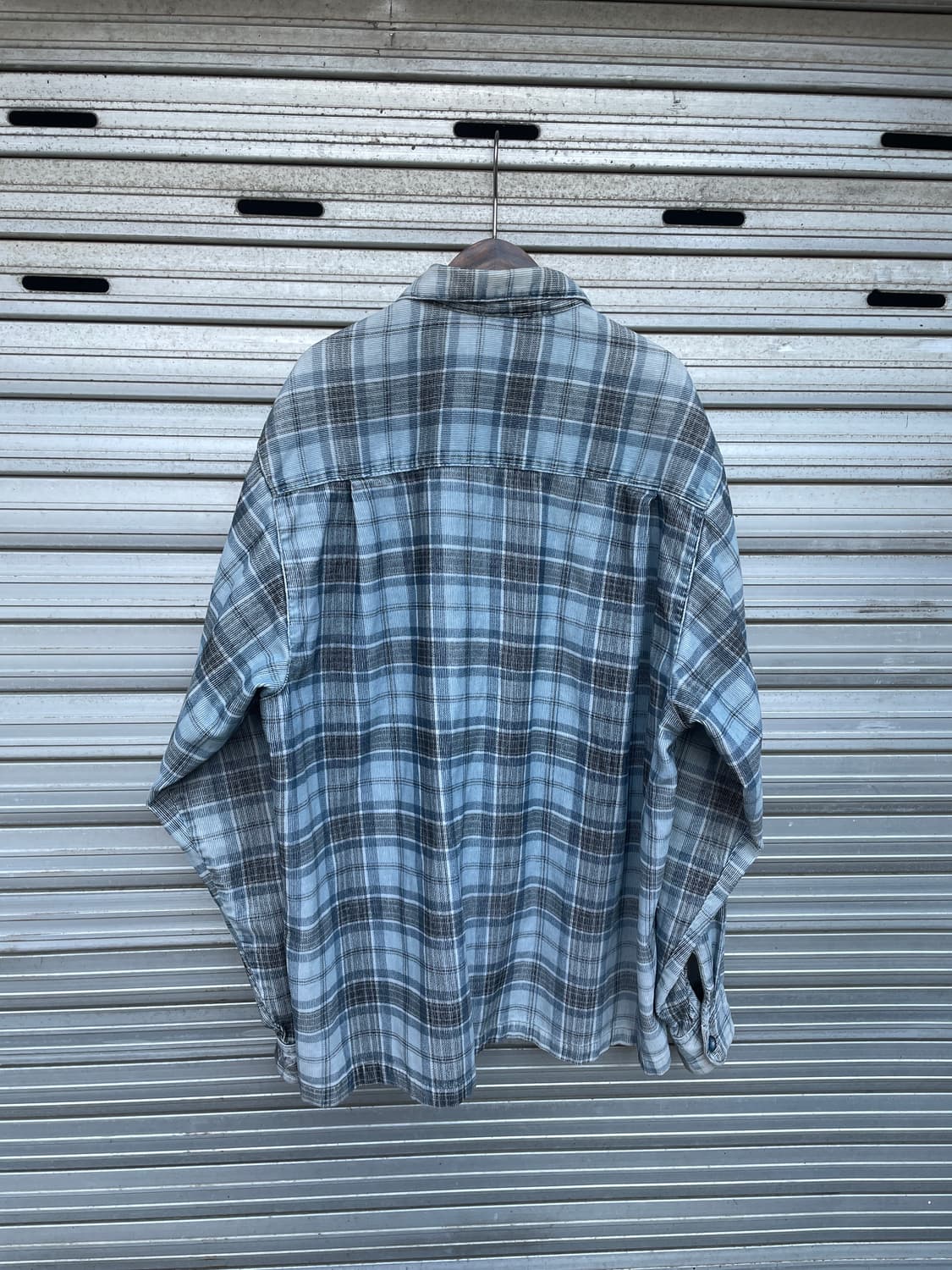 90s Billabong corduroy plaid sky blue 상품이미지7