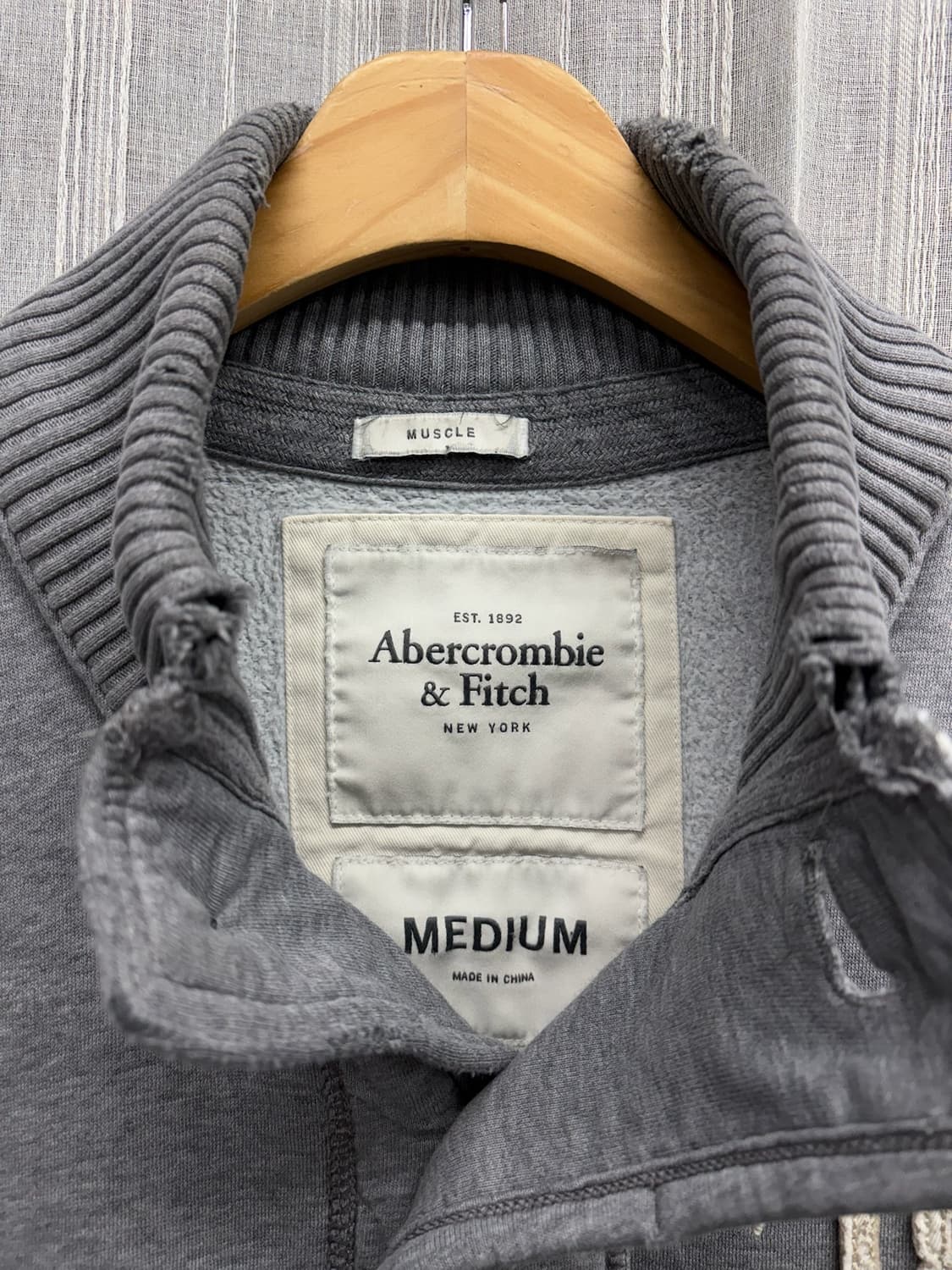 아베크롬비 헤비 코튼 숄카라 버튼 가디건 자켓 상품이미지5