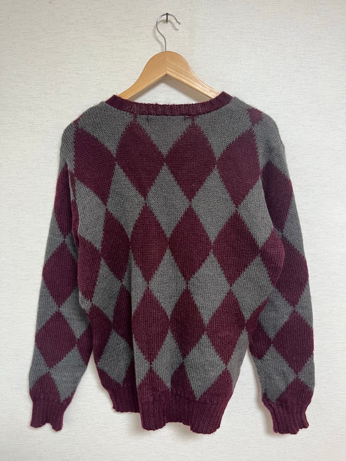 빈티지 아가일 브이넥 니트 상품이미지3