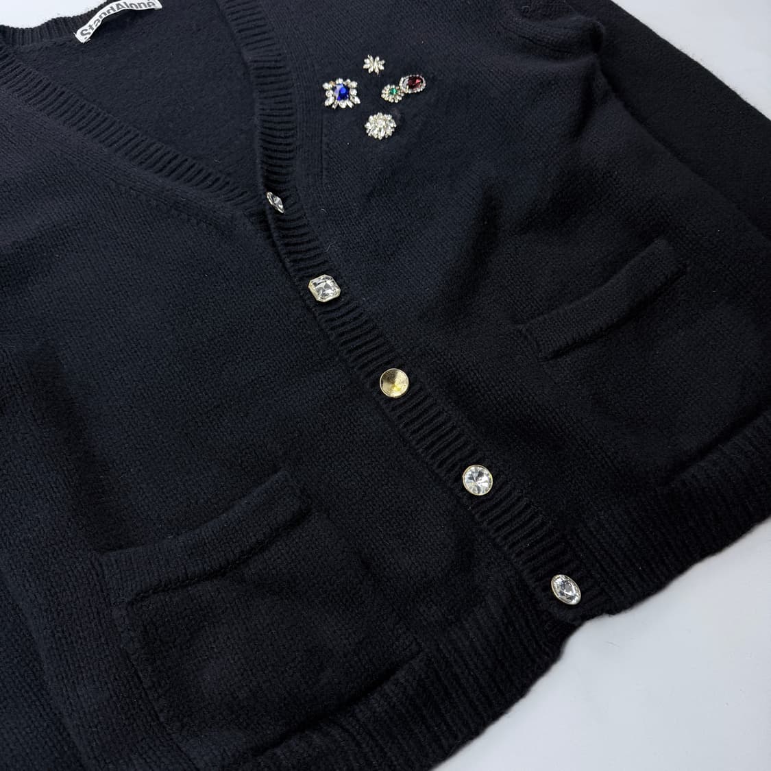 StandAlone 쥬얼리 울 가디건 블랙 상품이미지3