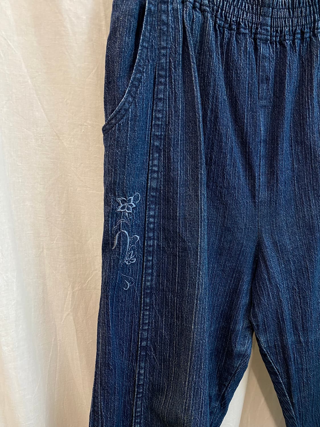 데님 자수 밴딩팬츠(M) 상품이미지6
