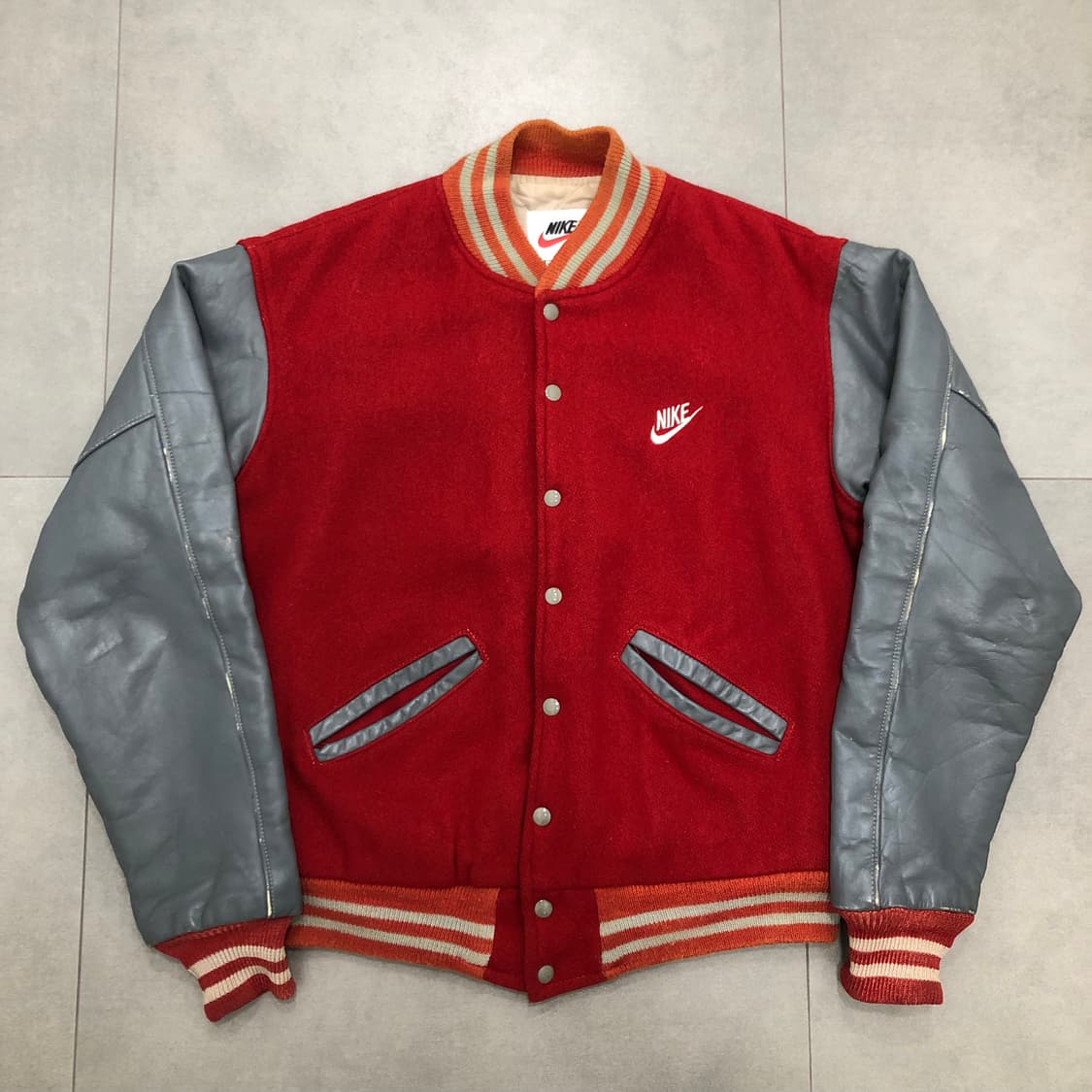 나이키 올드 usa 미국 레더암 울 바시티 스타디움 자켓 XL 상품이미지1