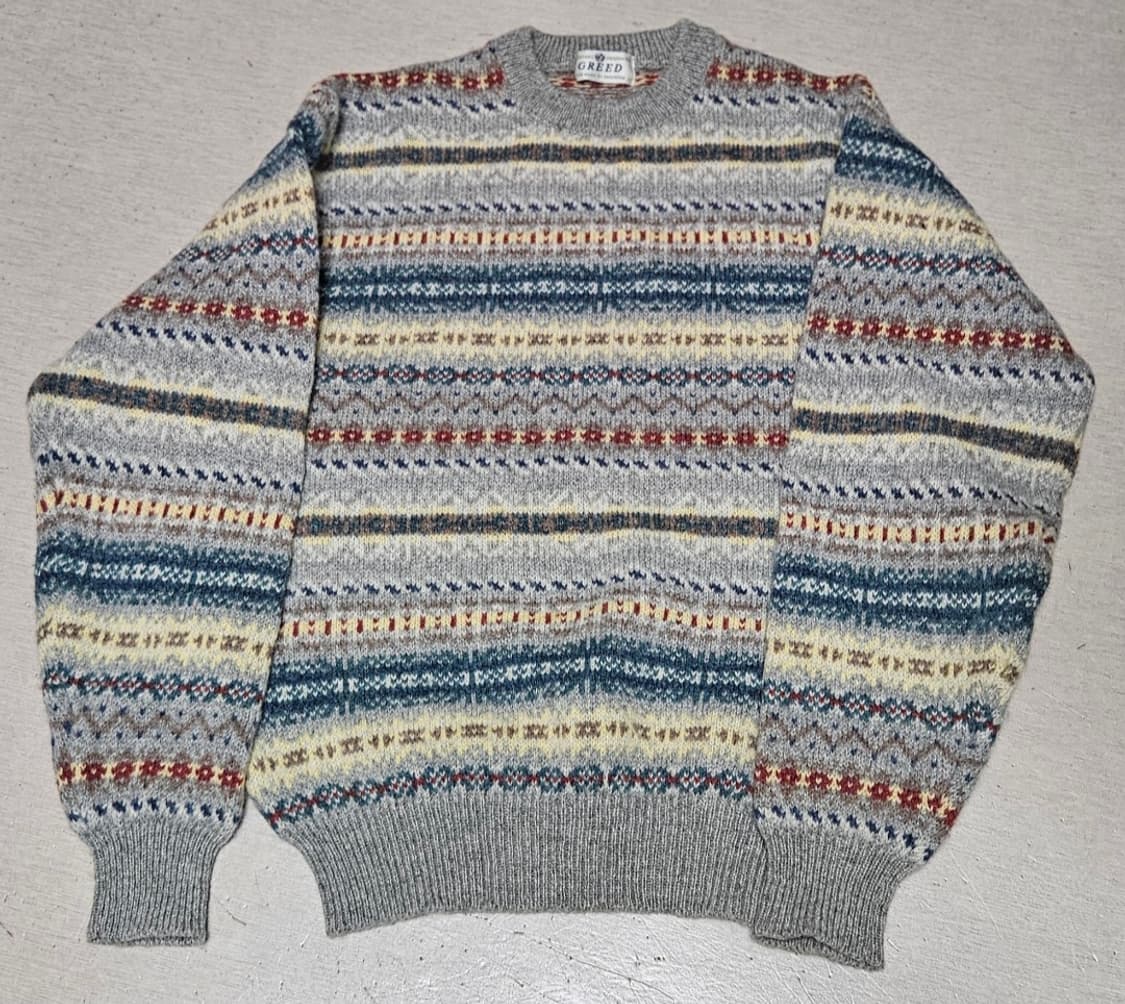 greed 페어아일 패턴 울 니트 상품이미지2