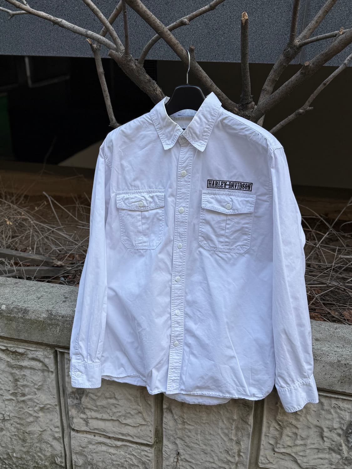 00s 할리 데이비슨 화이트 셔츠 상품이미지2